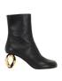 JW Anderson Chain Heel Boots, &pound;250, Shoes, Black, Leather, Front view