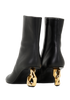JW Anderson Chain Heel Boots, &pound;250, Shoes, Black, Leather, Back view