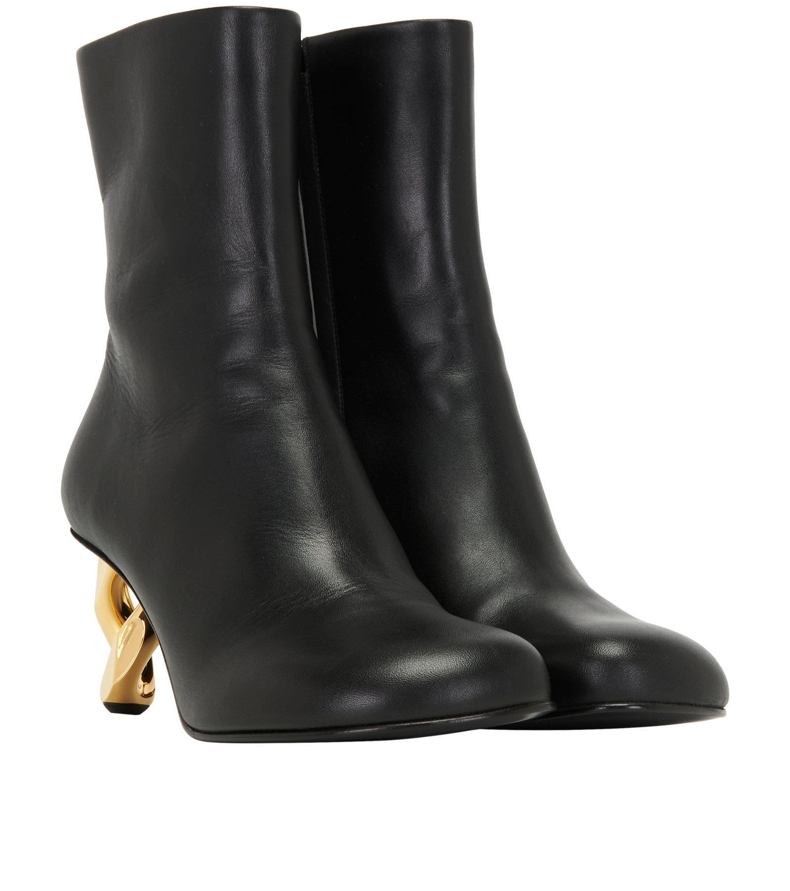 JW Anderson Chain Heel Boots, &pound;250, Shoes, Black, Leather, Side view