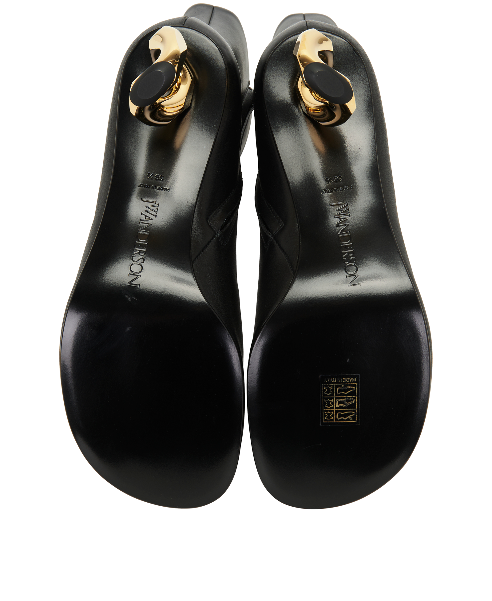 JW Anderson Chain Heel Boots, &pound;250, Shoes, Black, Leather, Top view