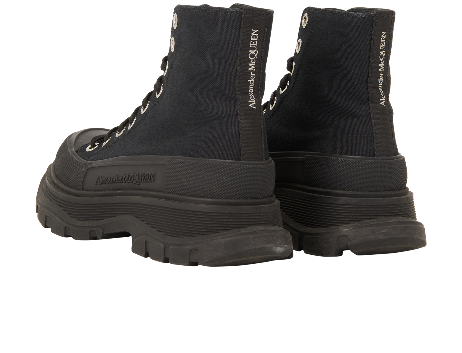 Alexander McQueen Tread Slick Boots, &pound;230, Shoes, Black, Canvas, Back view