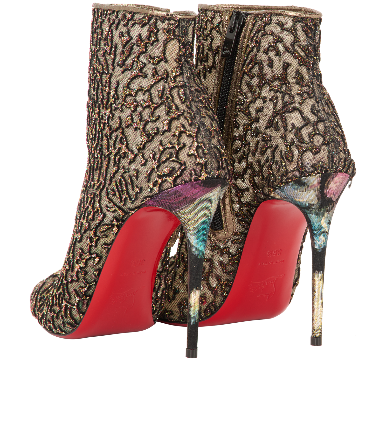 Christian Louboutin Nancy Boodie 100, &pound;395, Shoes, Bronze, Mesh, Back view