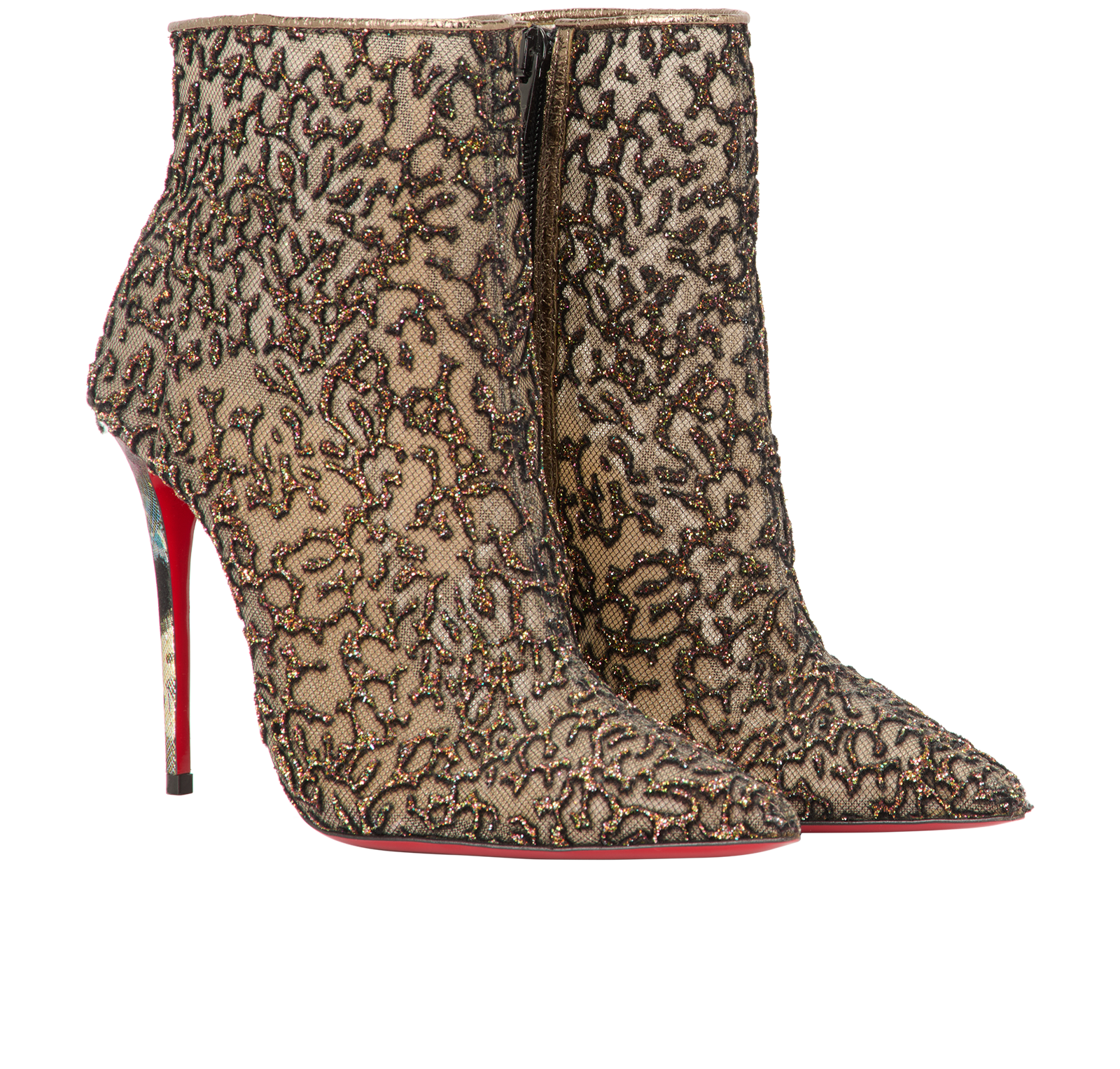 Christian Louboutin Nancy Boodie 100, &pound;395, Shoes, Bronze, Mesh, Side view