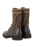 Fendi Zucca Print Rockoko Biker Boots, &pound;320, Shoes, Brown, Canvas, Back view