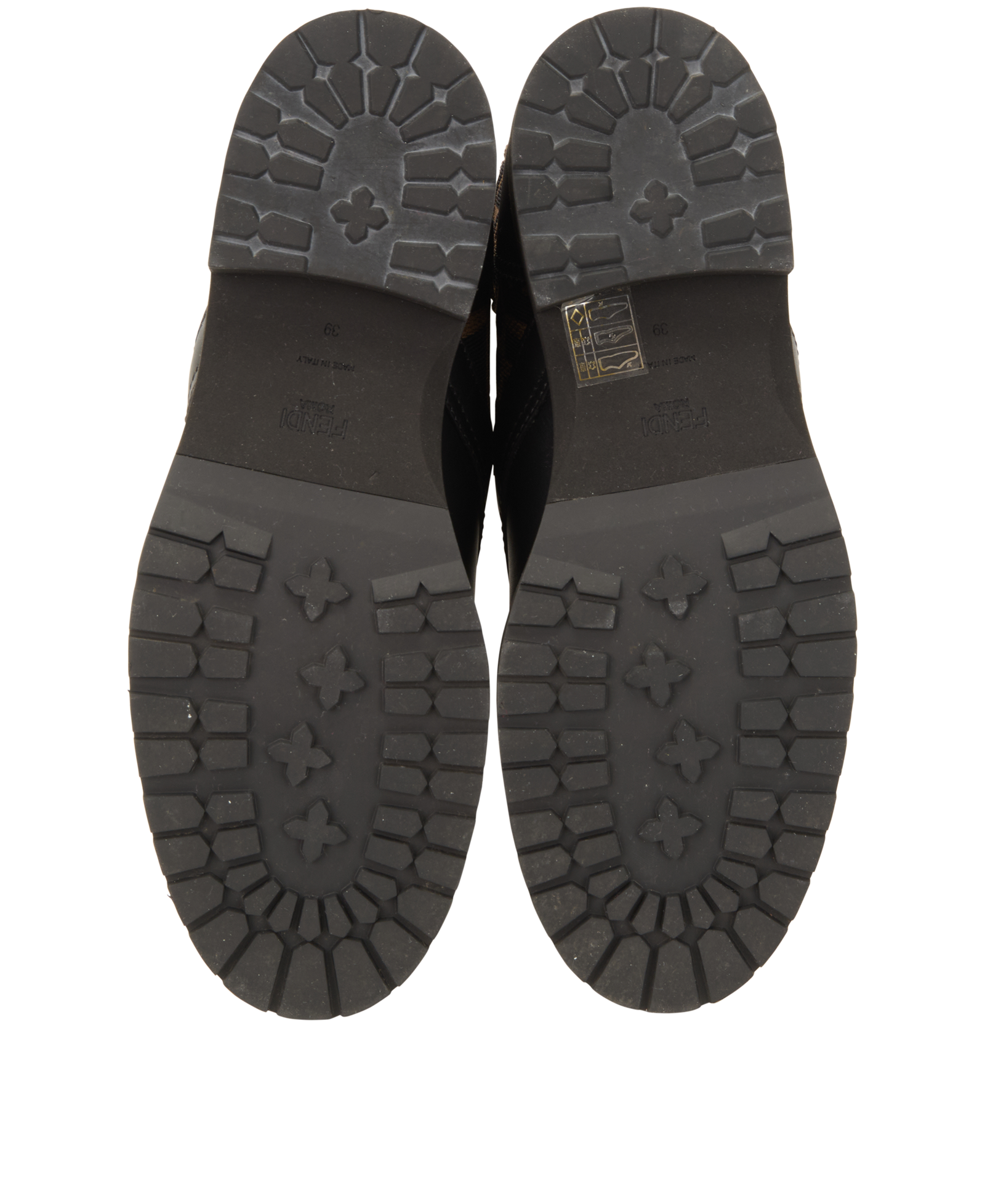 Fendi Zucca Print Rockoko Biker Boots, &pound;320, Shoes, Brown, Canvas, Top view