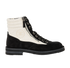 Chanel Zip Detail Ankle Boots, £380, Shoes, Black/White, Suede, Front view