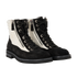 Chanel Zip Detail Ankle Boots, £380, Shoes, Black/White, Suede, Side view