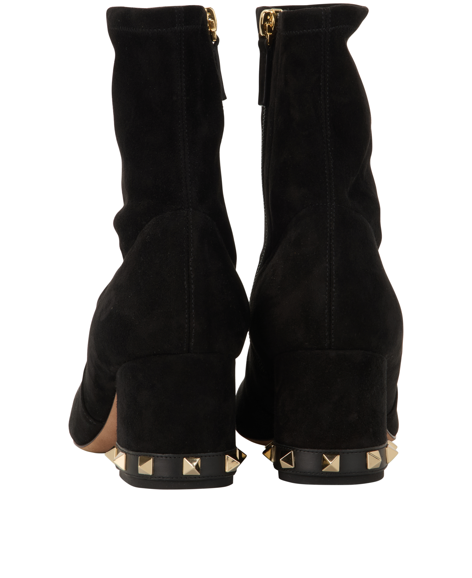 Valentino Divisa Rockstud Boots, &pound;230, Shoes, Black, Suede, Back view
