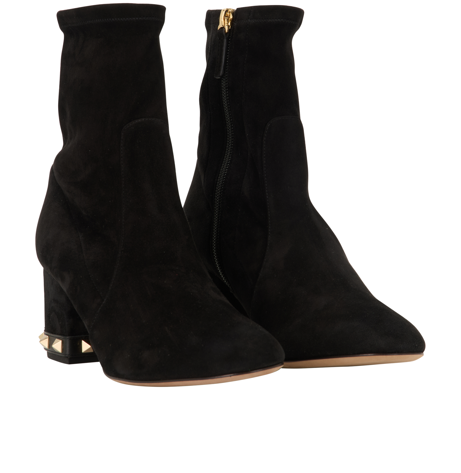 Valentino Divisa Rockstud Boots, &pound;230, Shoes, Black, Suede, Side view