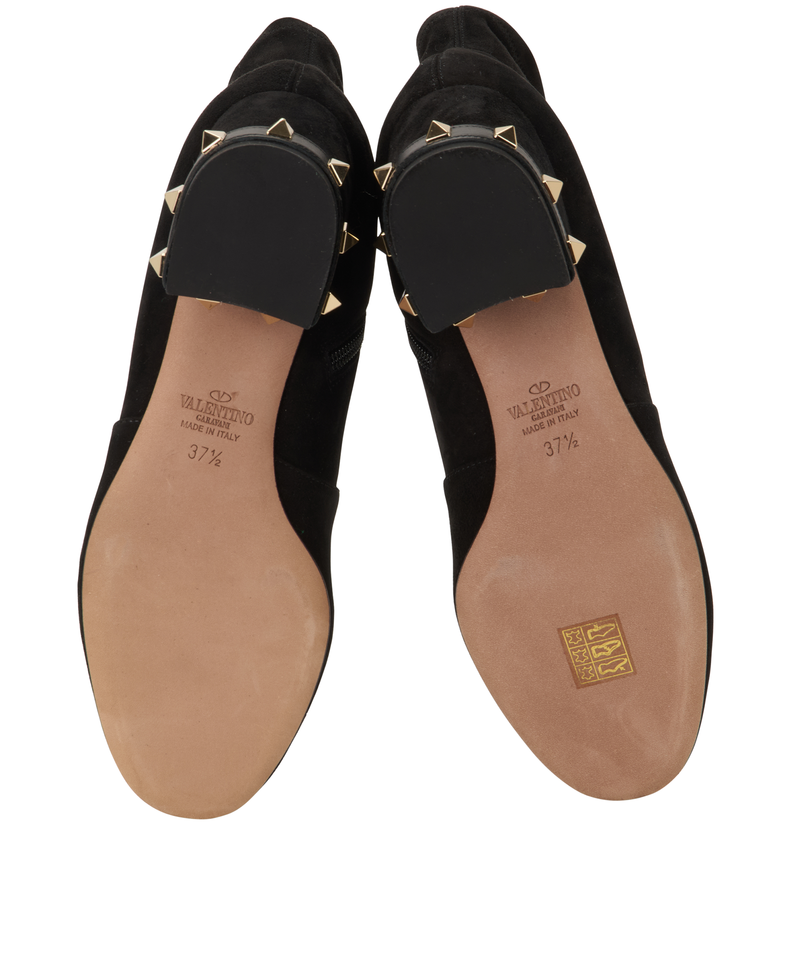 Valentino Divisa Rockstud Boots, &pound;230, Shoes, Black, Suede, Top view