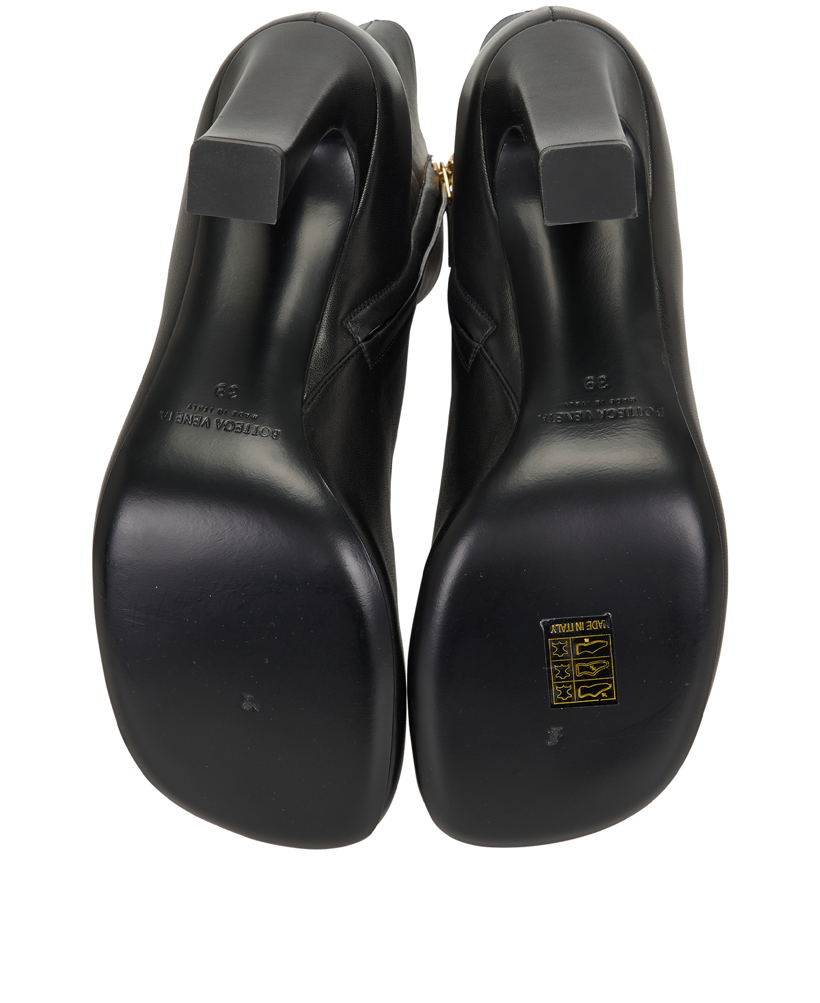Bottega Veneta Ankle Heel Boots, &pound;375, Shoes, Black, Leather, Top view