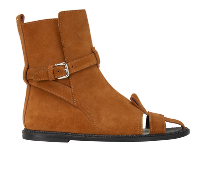 Maison Margiela Open Boots, &pound;250, Shoes, Tan, Suede, Front view