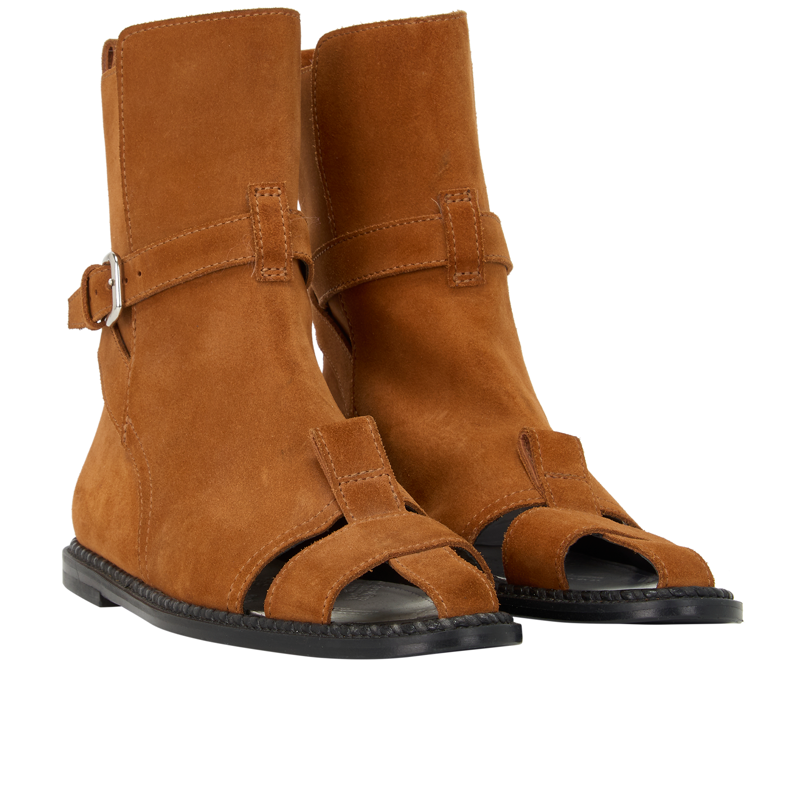 Maison Margiela Open Boots, &pound;250, Shoes, Tan, Suede, Side view