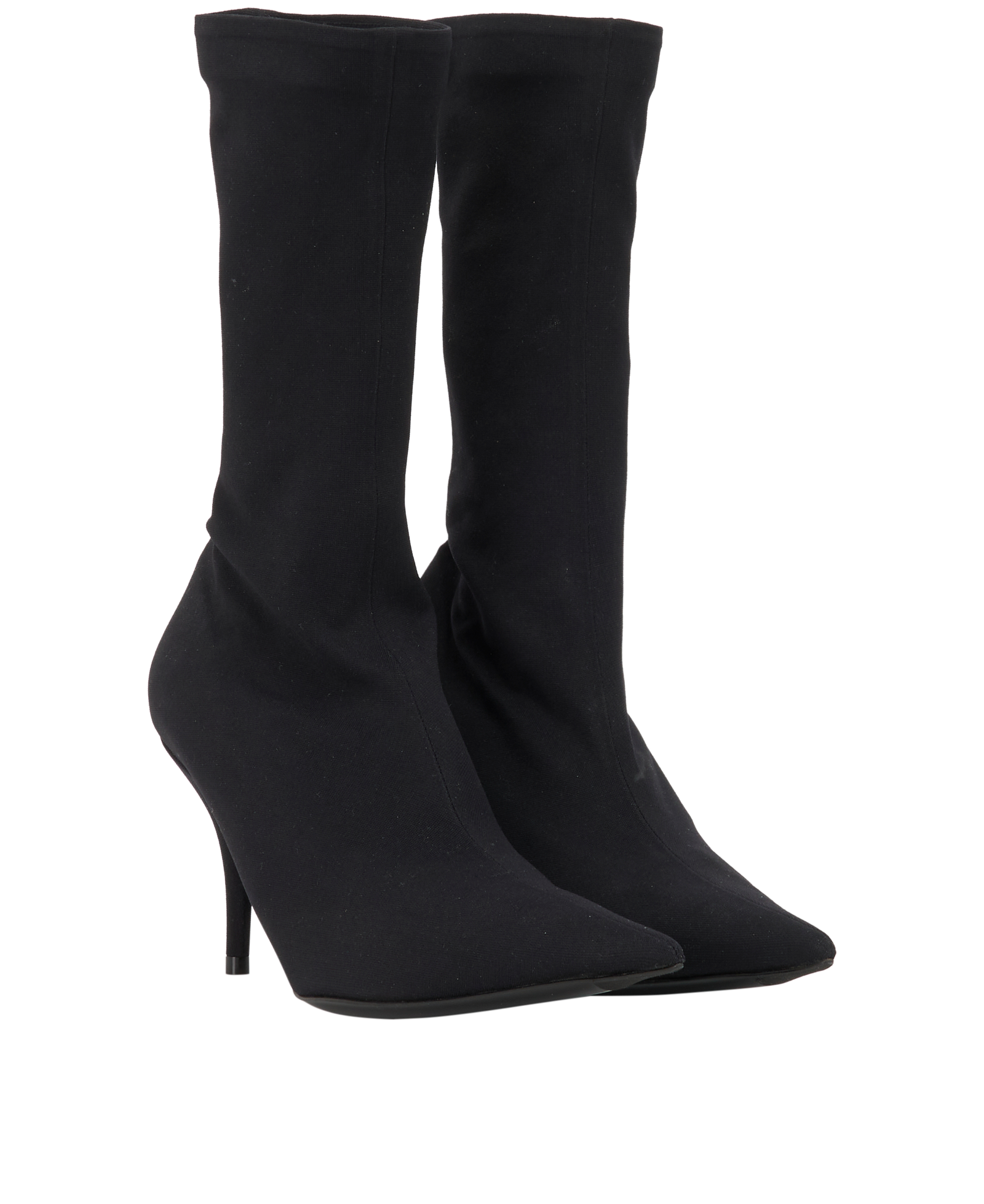 Balenciaga Knife Bootie, &pound;350, Shoes, Black, Fabric, Side view