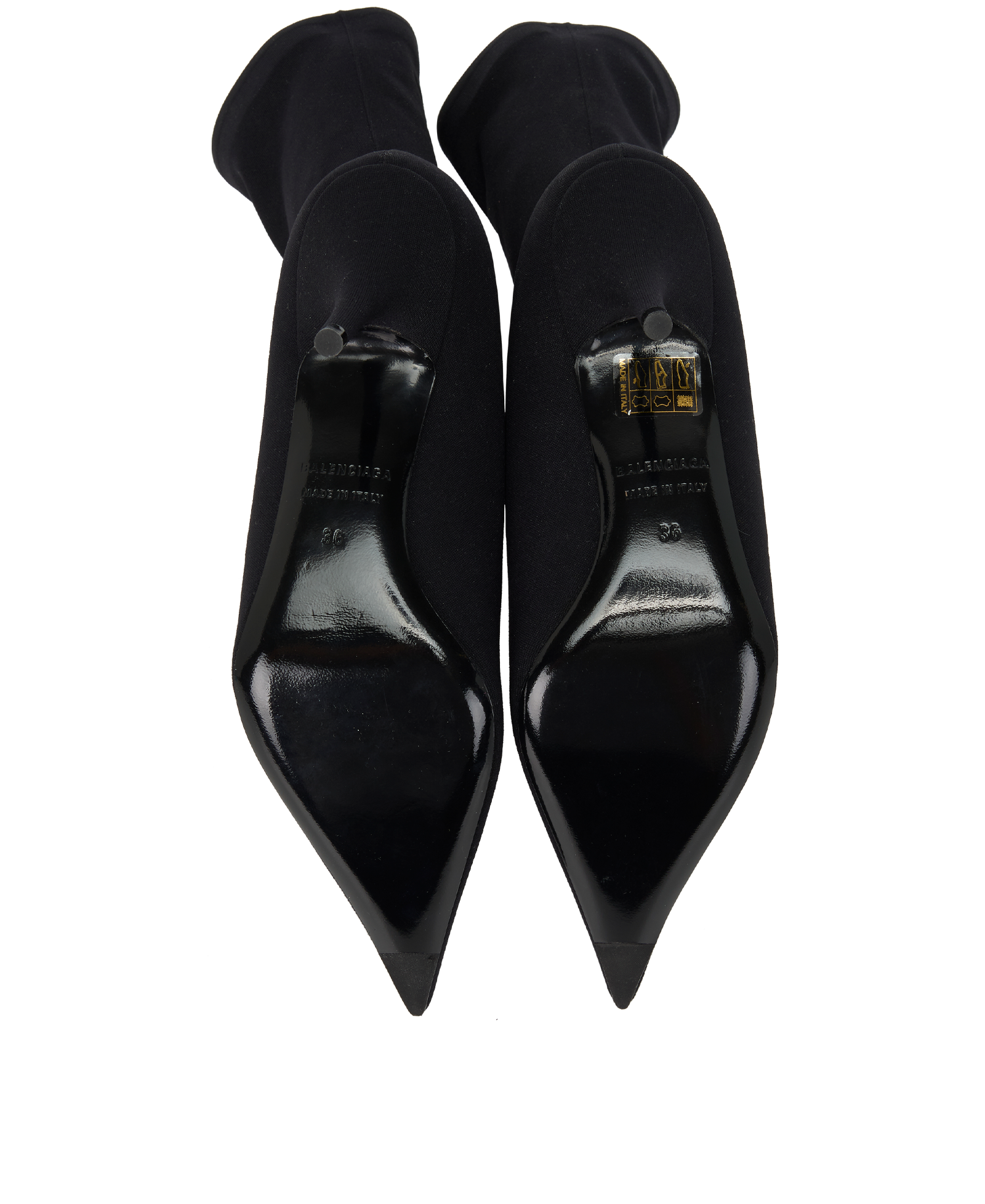 Balenciaga Knife Bootie, &pound;350, Shoes, Black, Fabric, Top view