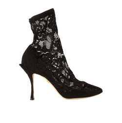 Dolce & Gabbana Lace Ankle Boots, Fabric, Black, UK6, 2*