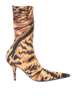 Balenciaga Leopard Knife Boots, Fabric, Brown, UK3, DB/B, 2*
