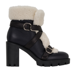 Christian Louboutin Pole Chic 70, Leather/Shearling, Black, UK6, B/DB, 2*