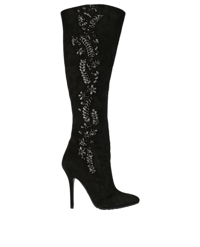 Giuseppe Zanotti Heeled Boots, £290, Shoes, Black, Suede, Front view