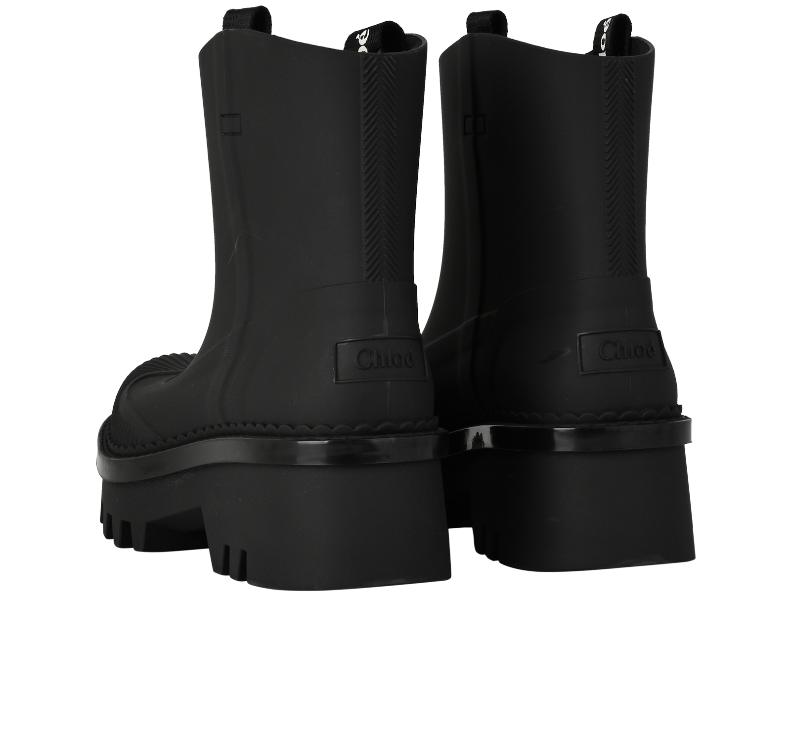 Chloe Ankle Length Rain Boots, &pound;250, Shoes, Black, Rubber, Back view