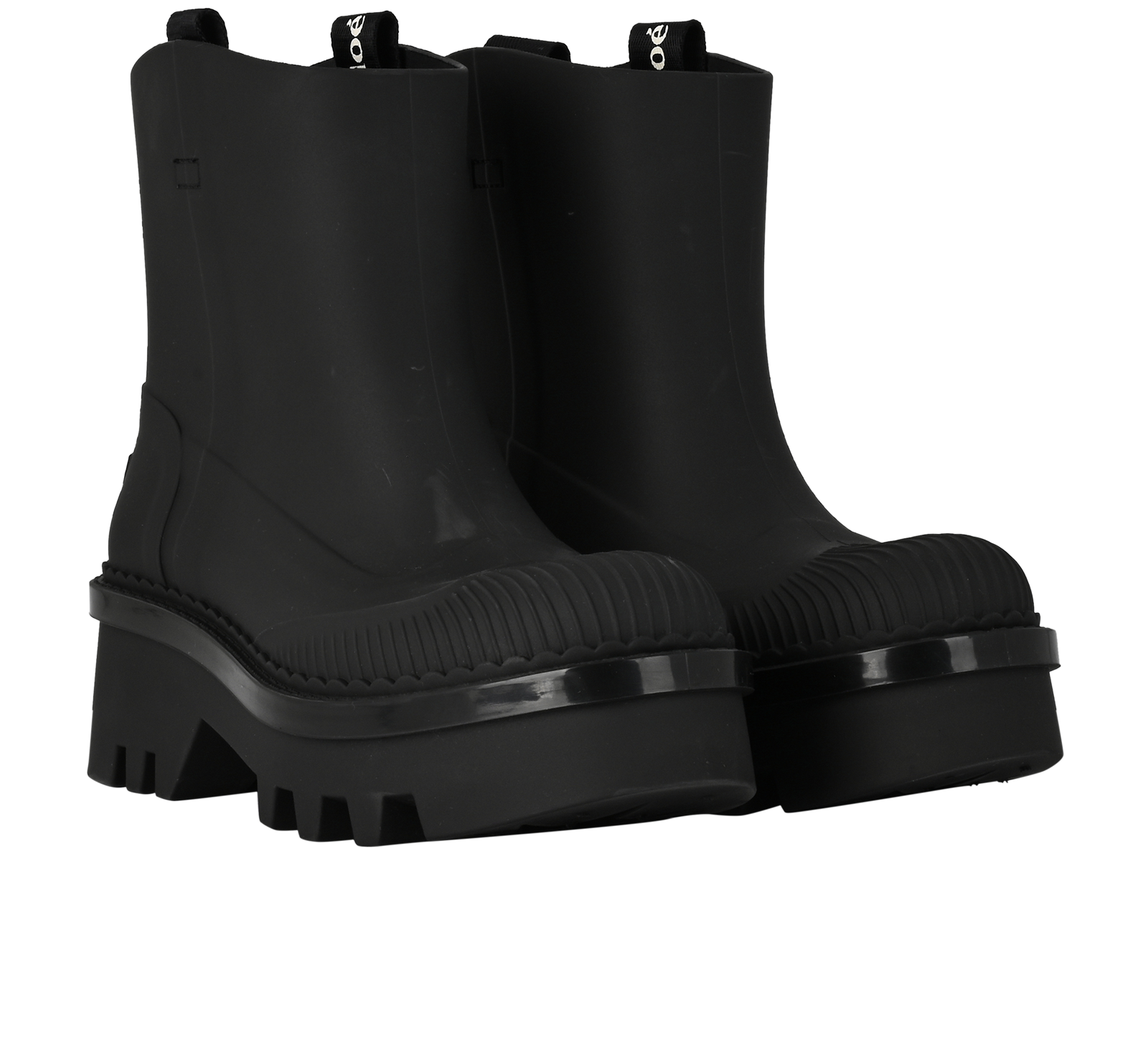 Chloe Ankle Length Rain Boots, &pound;250, Shoes, Black, Rubber, Side view