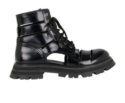 Alexander McQueen Cutout Boots, Leather, Black, UK7, DB, 2*