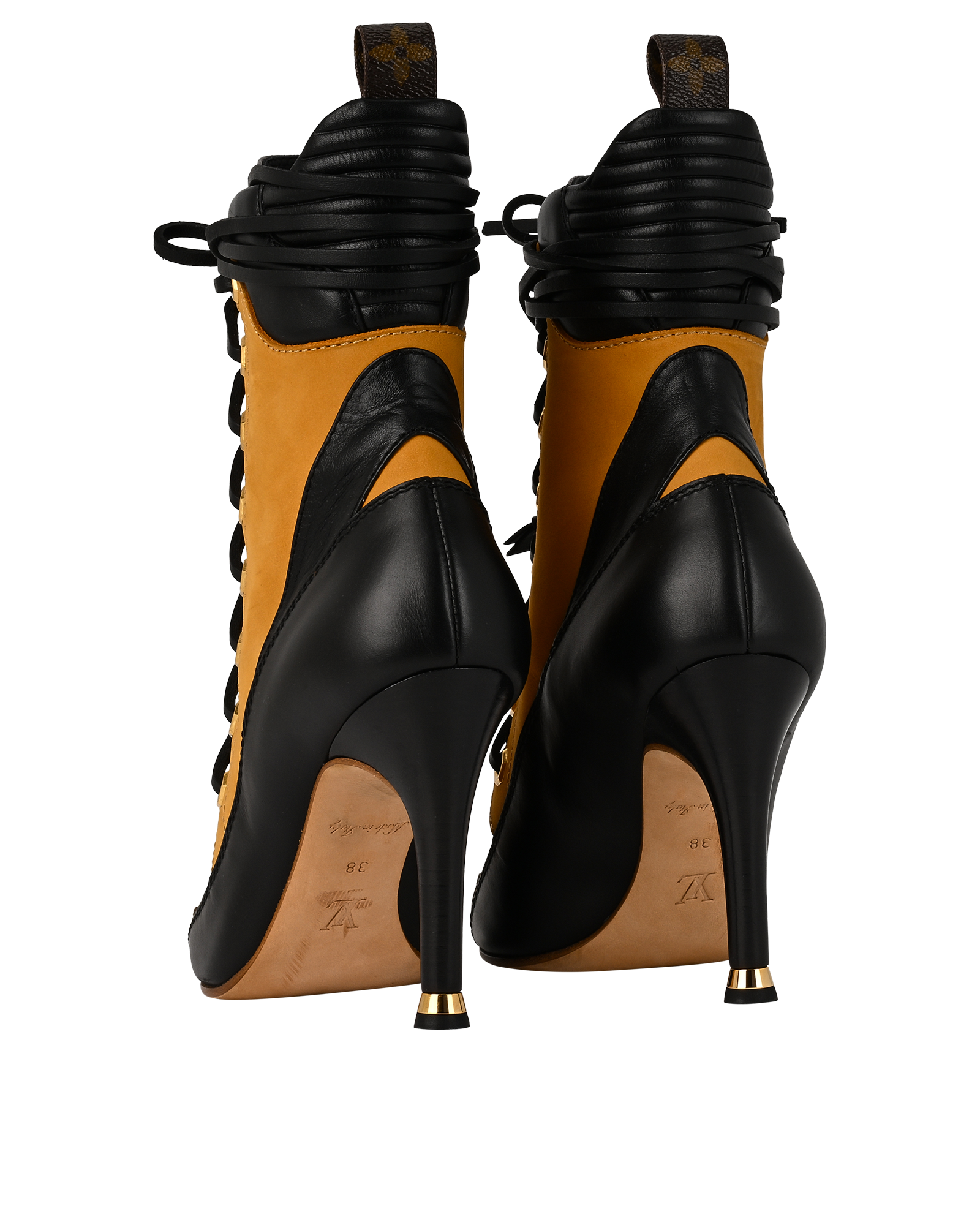 Louis Vuitton Laureate Half Boots, &pound;320, Shoes, Black/Brown, Suede, Back view