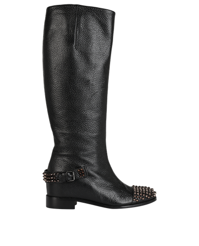 Christian Louboutin Egoutina Boots, £475, Shoes, Black, Leather, Front view