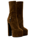 Saint Laurent Nico Platform Boots, &pound;450, Shoes, Brown, Suede, Side view