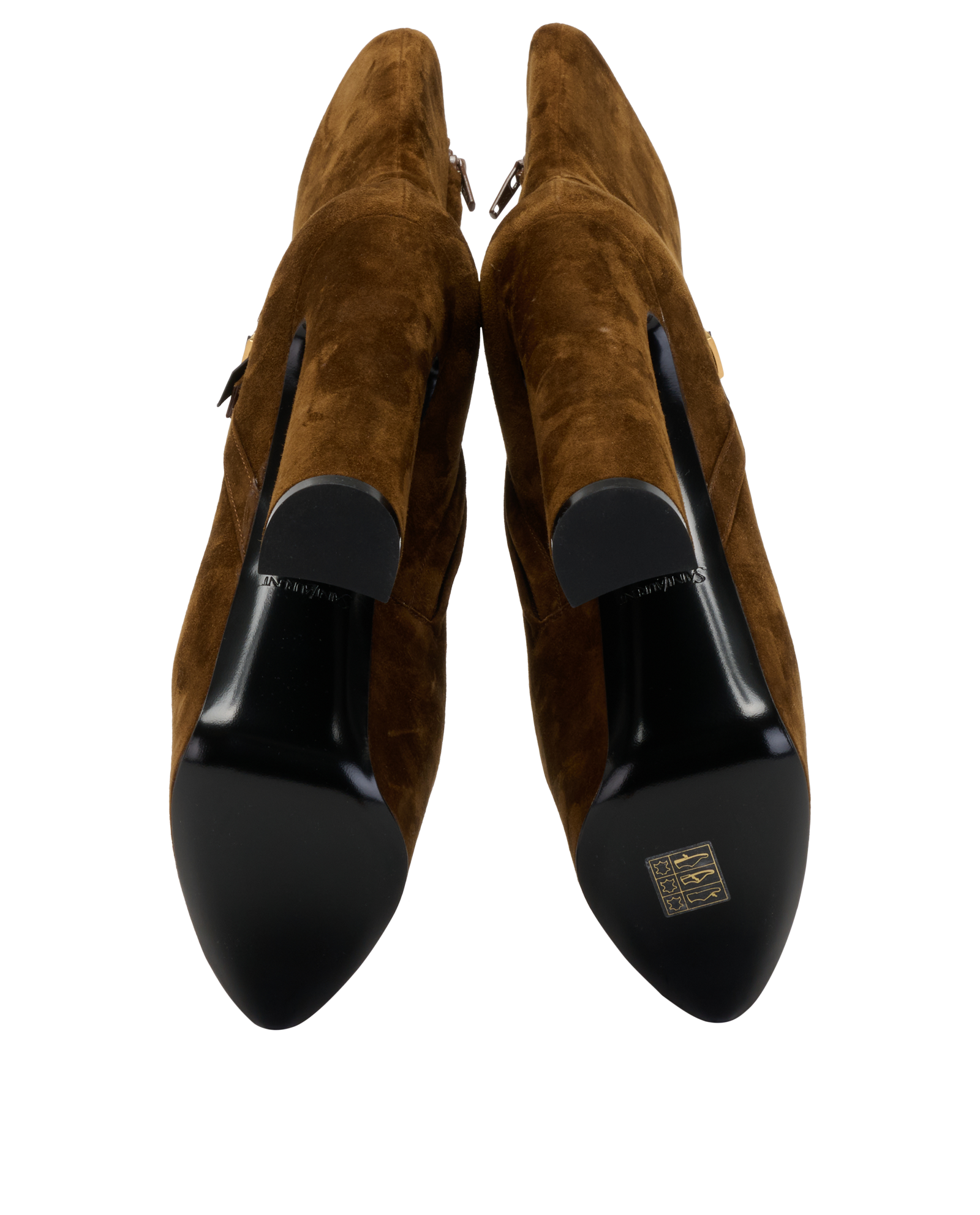Saint Laurent Nico Platform Boots, &pound;450, Shoes, Brown, Suede, Top view