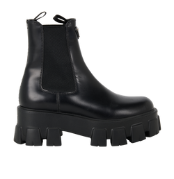 Prada Monolith Chelsea Boots, Leather, Black, UK 3, 2*