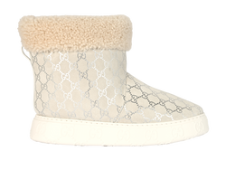 Gucci Shearling Trim Suede Boots, Suede, Silver, UK7, DB/B, 3*