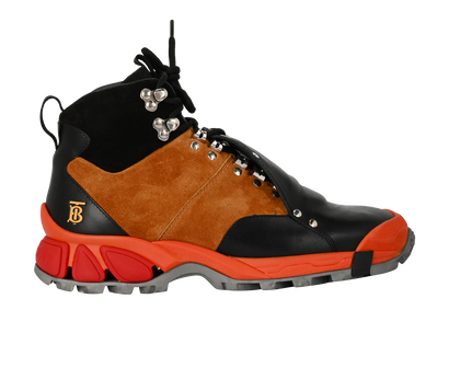 Burberry Tor Boots, £330, Shoes, Black/Brown, Leather, Front view