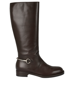 Gucci Horsebit Calf Length Boots, Leather, Brown, UK7.5, B, 3*