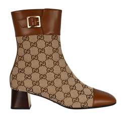 Gucci GG Ankle Boots, Canvas/Leather, Beige/Tan, UK8, B/DB, 4*