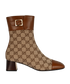 Gucci GG Ankle Boots, &pound;320, Shoes, Beige/Tan, Canvas/Leather, Front view