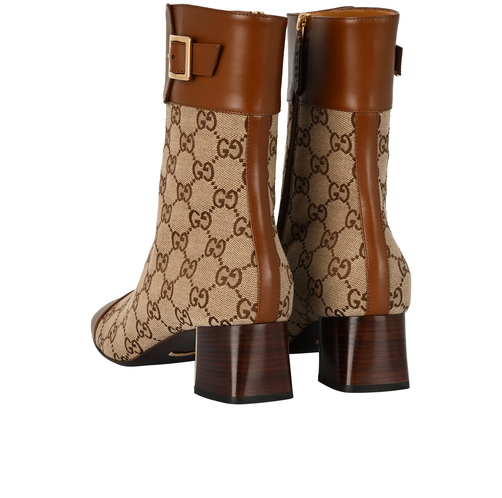 Gucci GG Ankle Boots, &pound;320, Shoes, Beige/Tan, Canvas/Leather, Back view