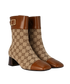 Gucci GG Ankle Boots, &pound;320, Shoes, Beige/Tan, Canvas/Leather, Side view