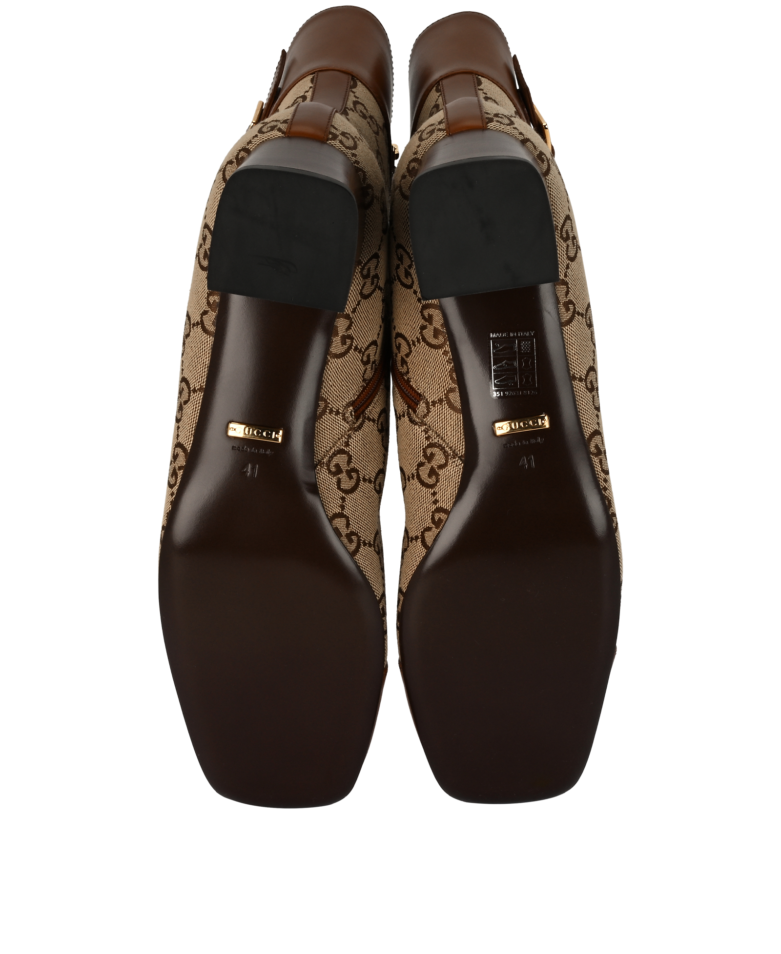 Gucci GG Ankle Boots, &pound;320, Shoes, Beige/Tan, Canvas/Leather, Top view