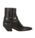 Saint Laurent Croc Embossed Cowboy Boots, &pound;295, Shoes, Black, Croc Embossed/Leather, Front view
