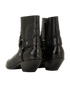 Saint Laurent Croc Embossed Cowboy Boots, &pound;295, Shoes, Black, Croc Embossed/Leather, Back view