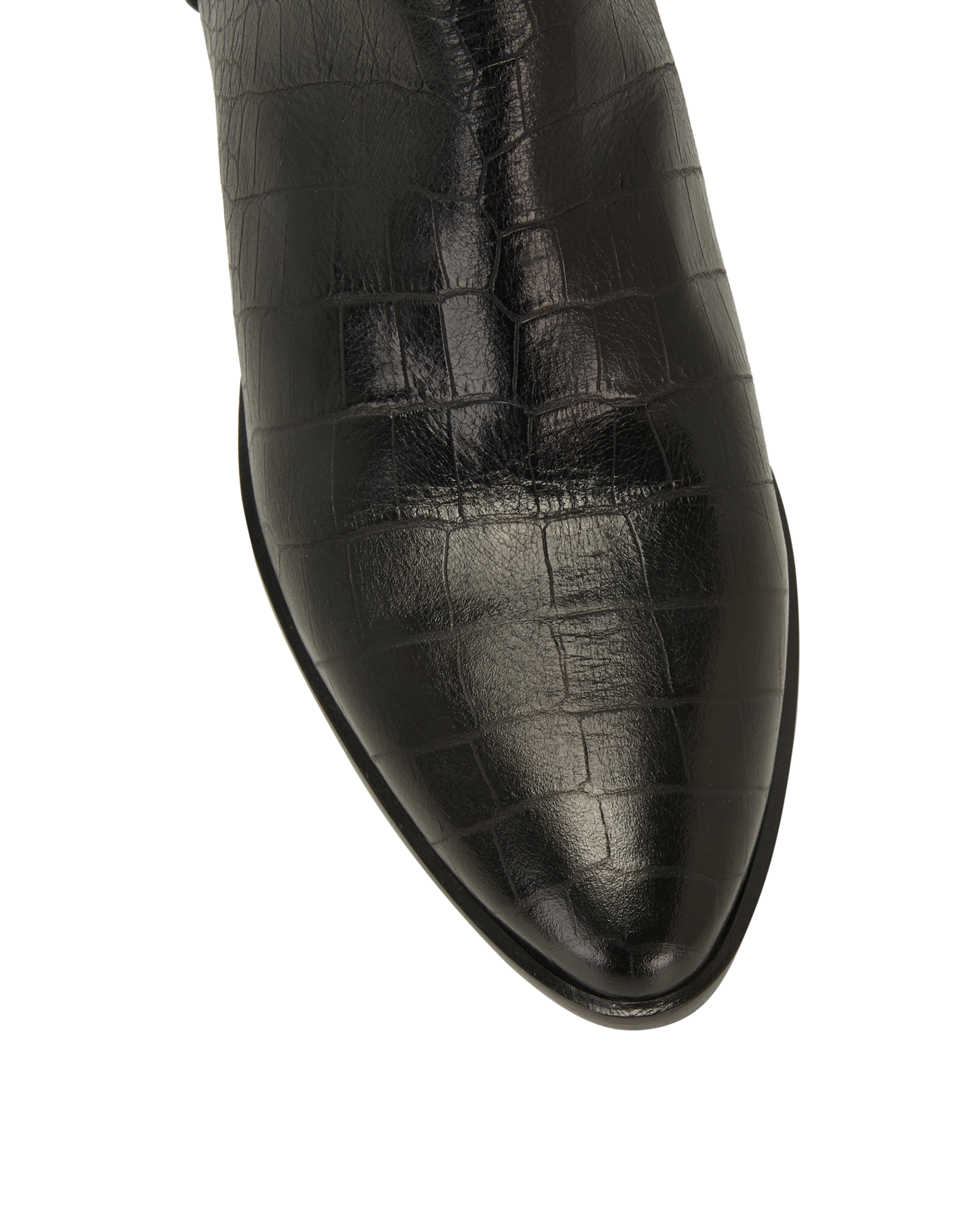 Saint Laurent Croc Embossed Cowboy Boots, &pound;295, Shoes, Black, Croc Embossed/Leather, Other view