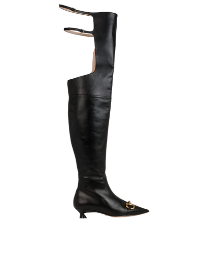 Gucci Cut Out Boots, &pound;550, Shoes, Black, Leather, Front view