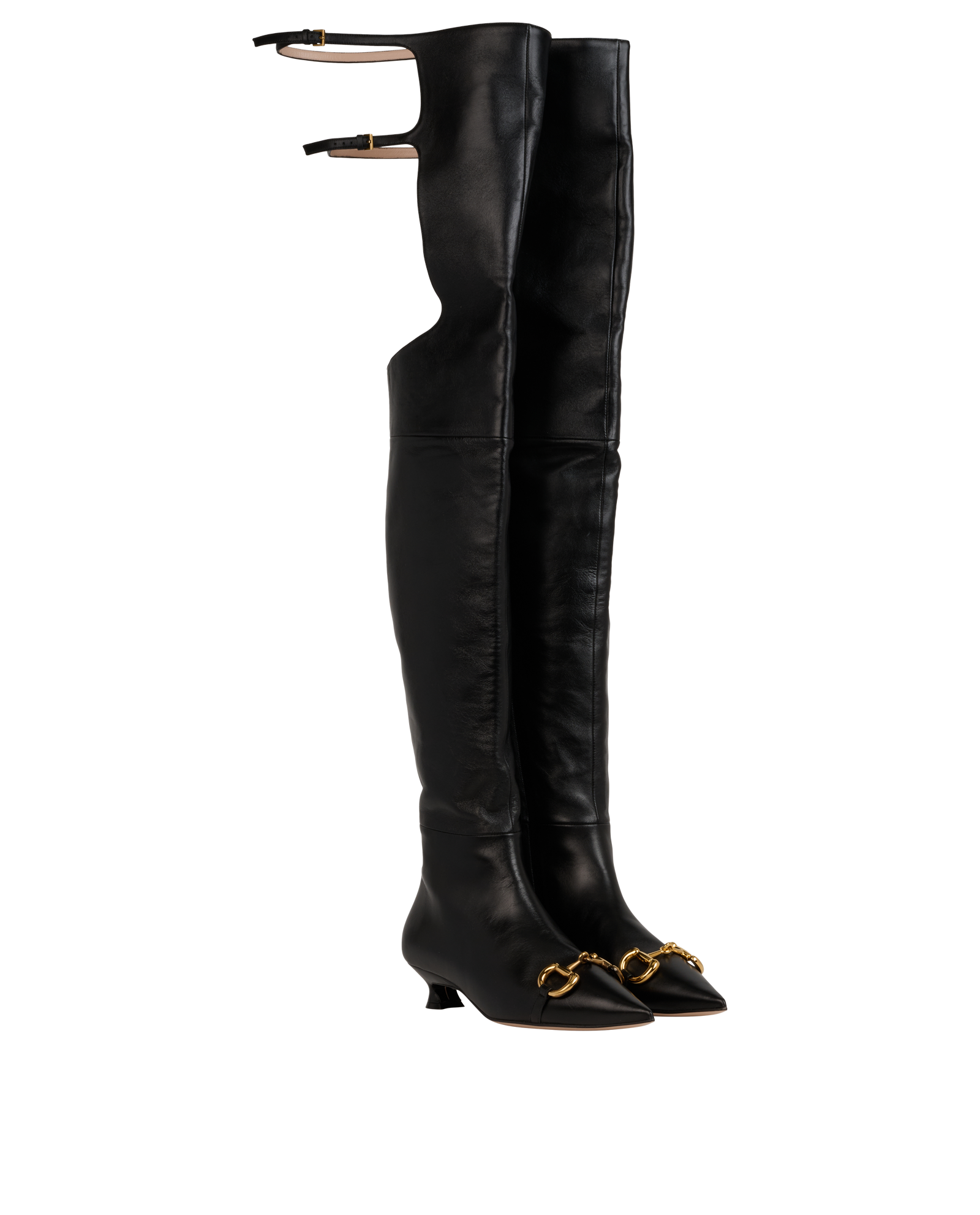 Gucci Cut Out Boots, &pound;550, Shoes, Black, Leather, Side view