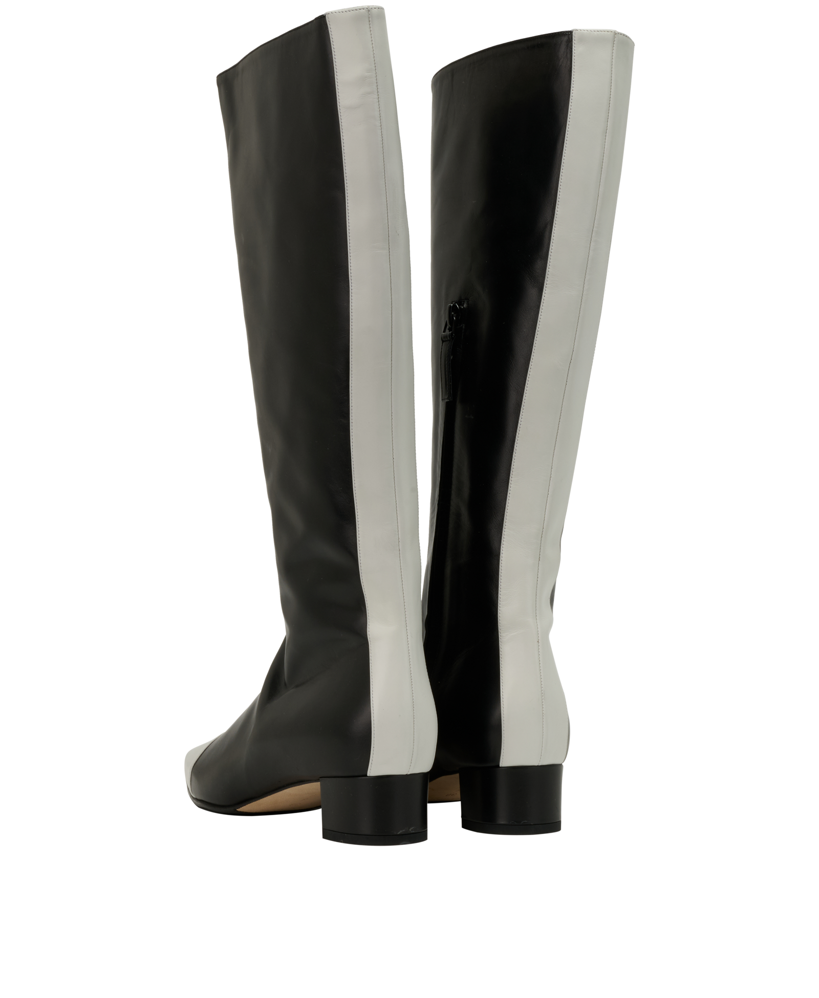 Manolo Blahnik Wakia Boots, &pound;180, Shoes, Black/White, Leather, Back view