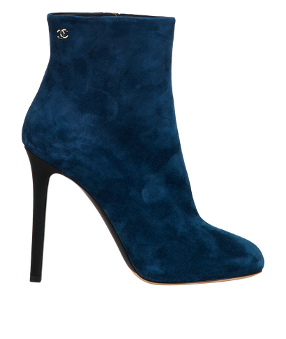 Chanel Ankle Boots, &pound;550, Shoes, Blue, Suede, Front view