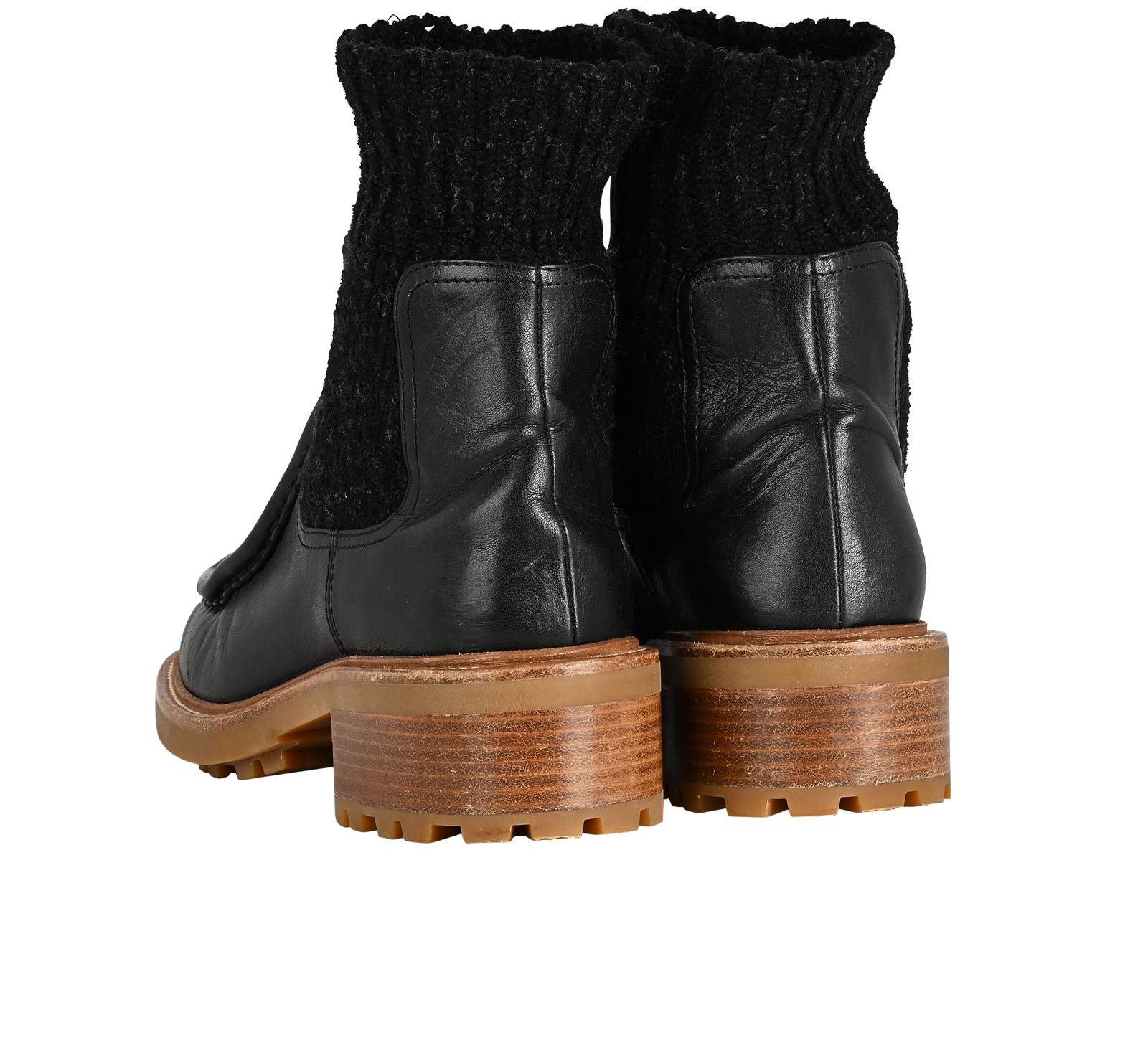 Chloe Chelsea Boots, &pound;190, Shoes, Black, Fabric/Leather, Back view