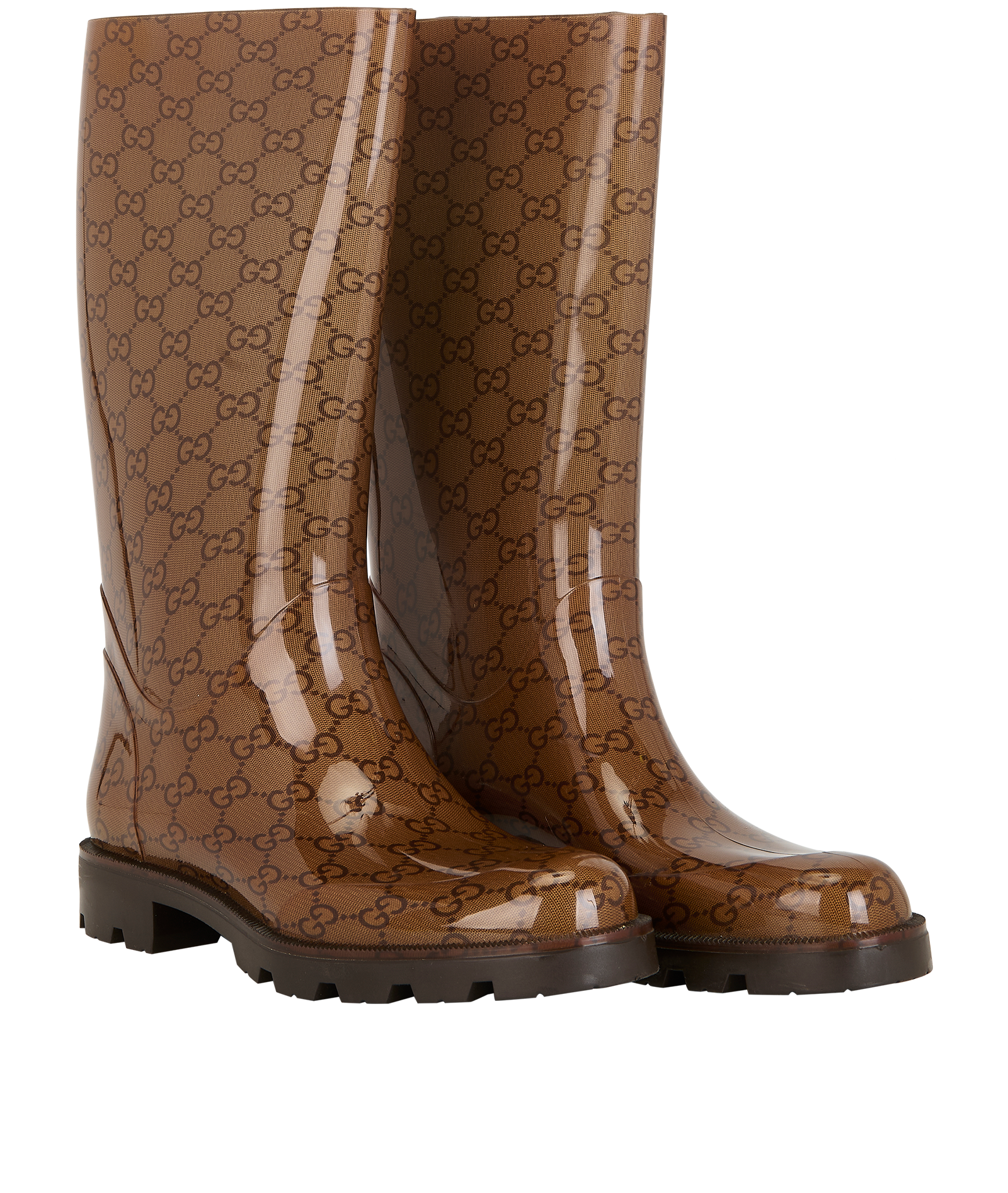 Gucci Guccissima Rain Boots, &pound;195, Shoes, Brown, Rubber, Side view