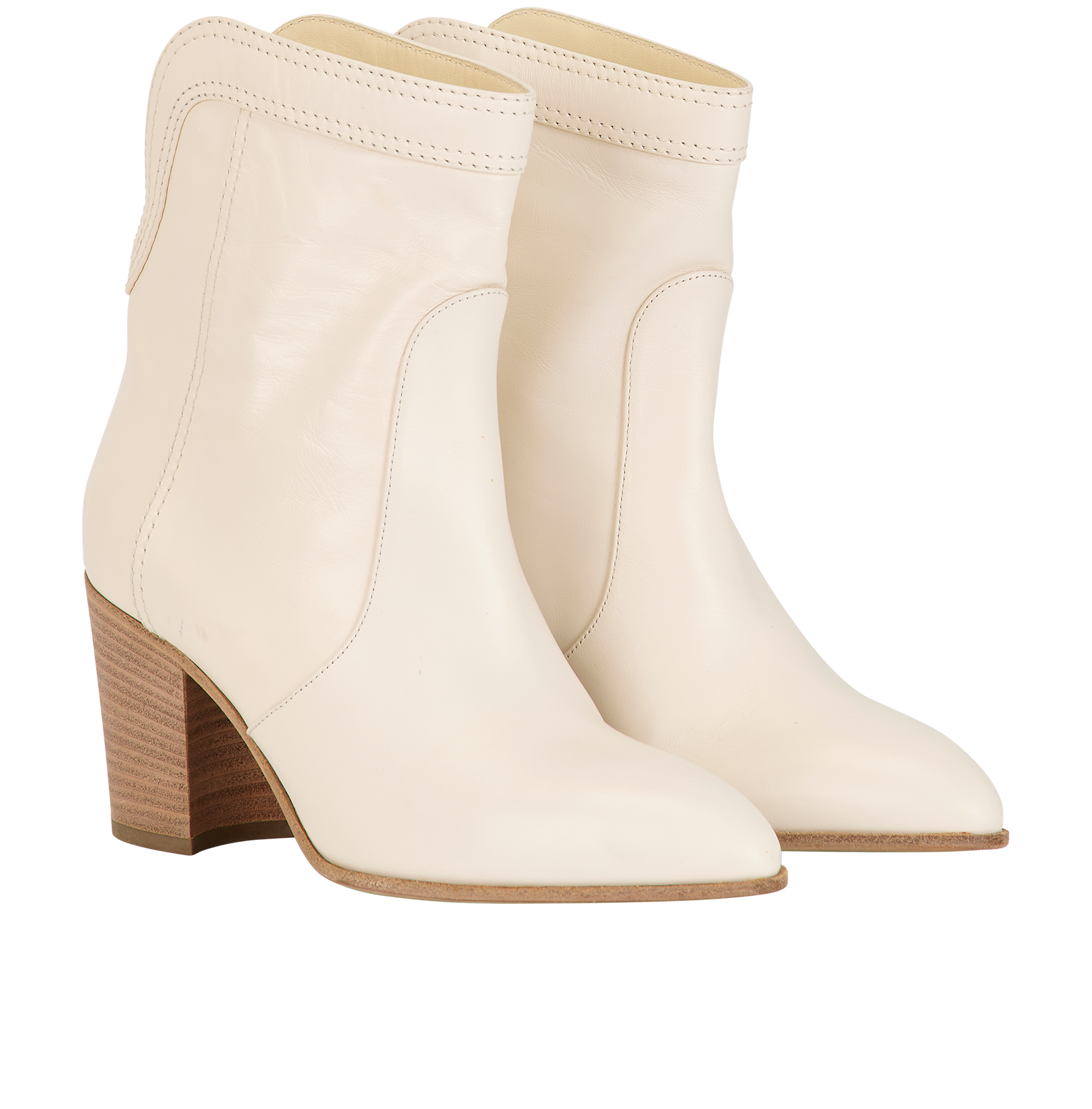 Chanel CC Logo Cowboy Boots, &pound;550, Shoes, White, Leather, Side view