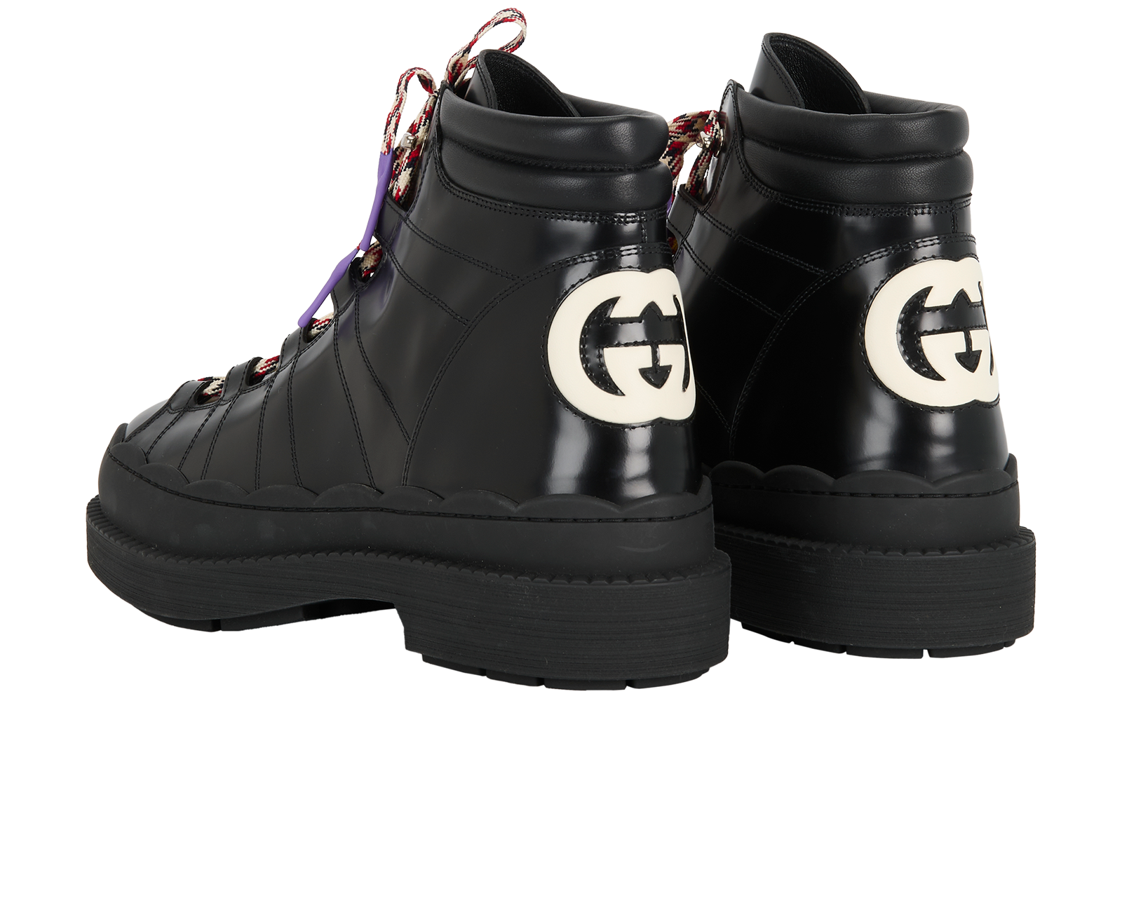 Gucci Lace up Ankle Boot, &pound;295, Shoes, Black, Leather, Back view